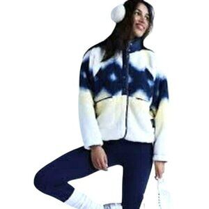 Free People Soft Glow Sun Combo Sherpa Zip Jacket  Size Small New